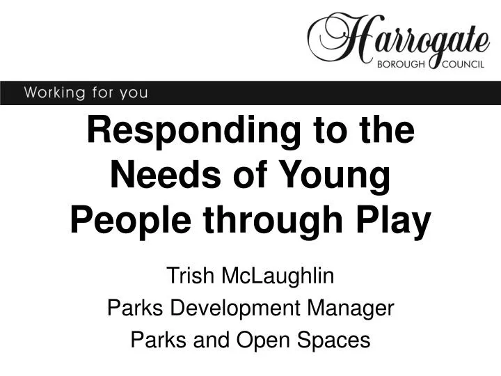 responding to the needs of young people through play
