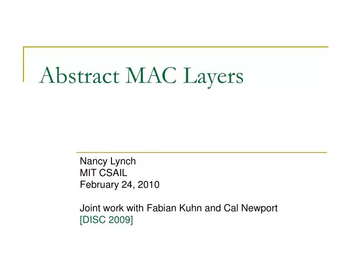 abstract mac layers