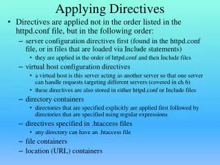 Applying Directives