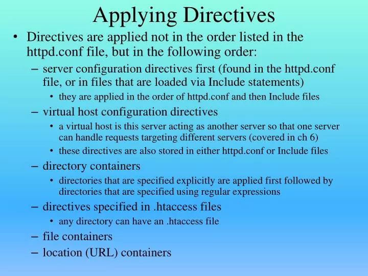 applying directives
