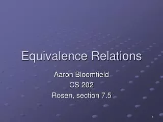 equivalence relations