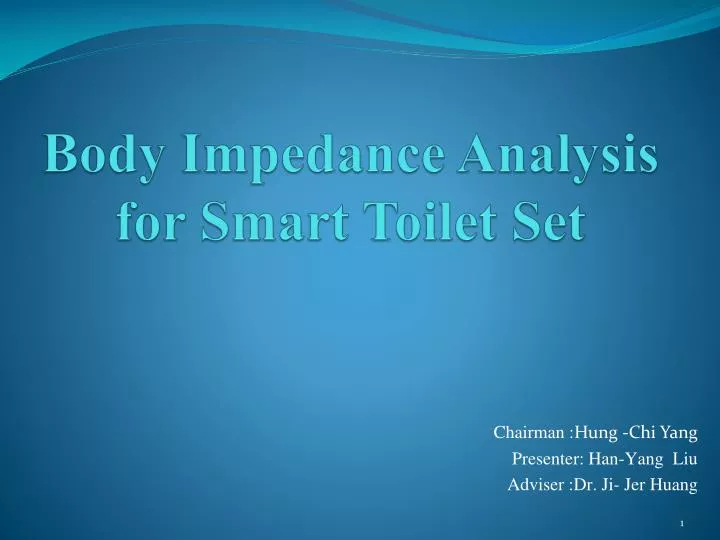 body impedance analysis for smart toilet set