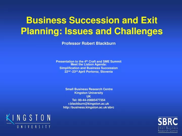 business succession and exit planning issues and challenges