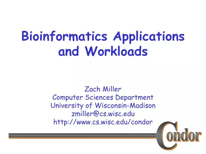 bioinformatics applications and workloads