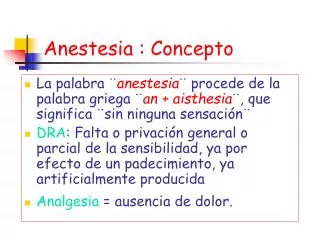 anestesia concepto