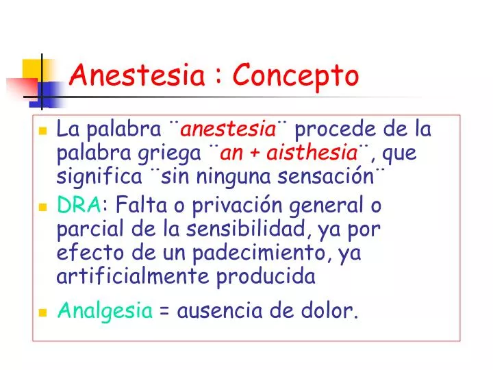 anestesia concepto