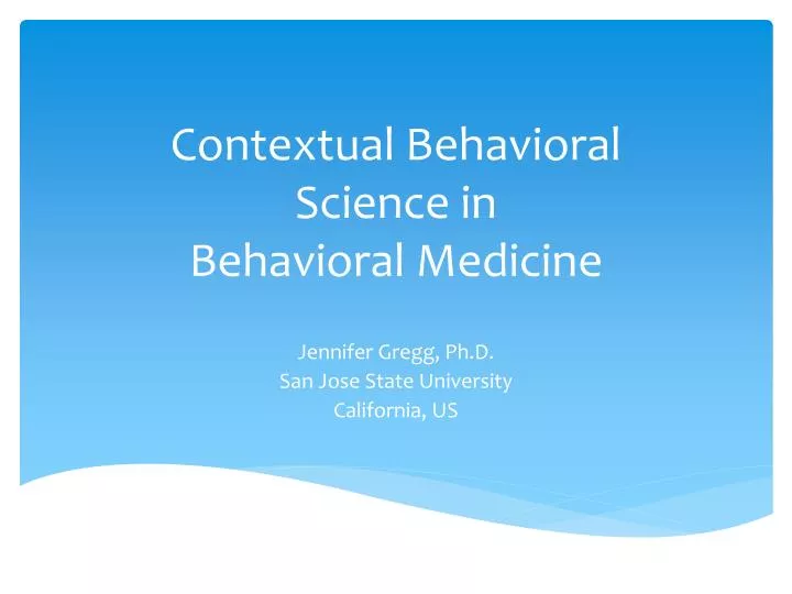 contextual behavioral science in behavioral medicine