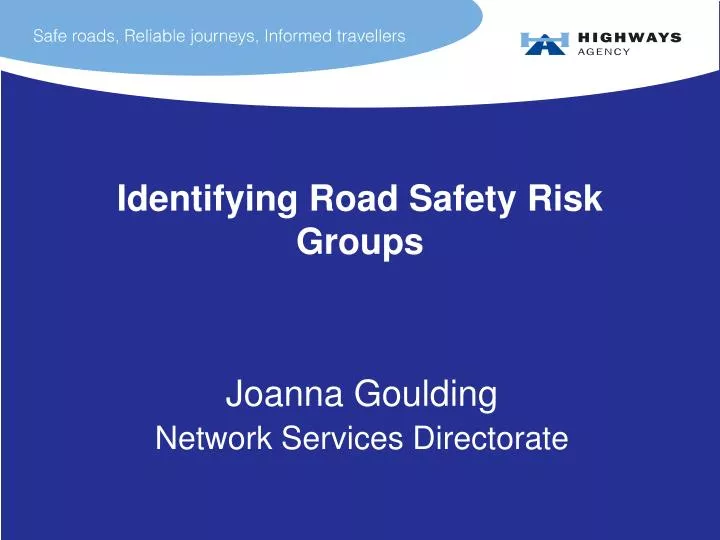 identifying road safety risk groups