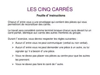 les cinq carr s
