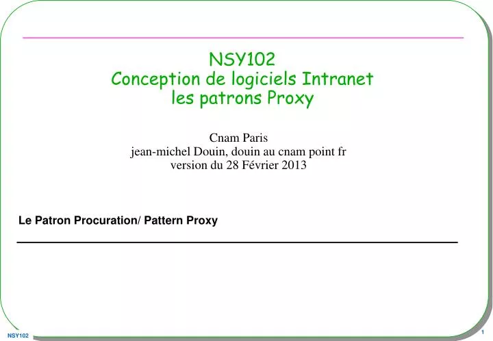 nsy102 conception de logiciels intranet les patrons proxy