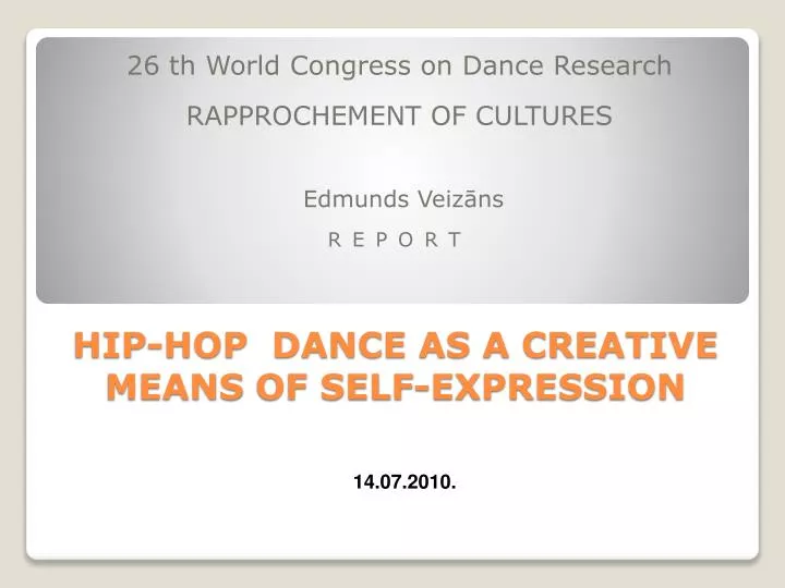 hip hop dance as a creative means of self expression