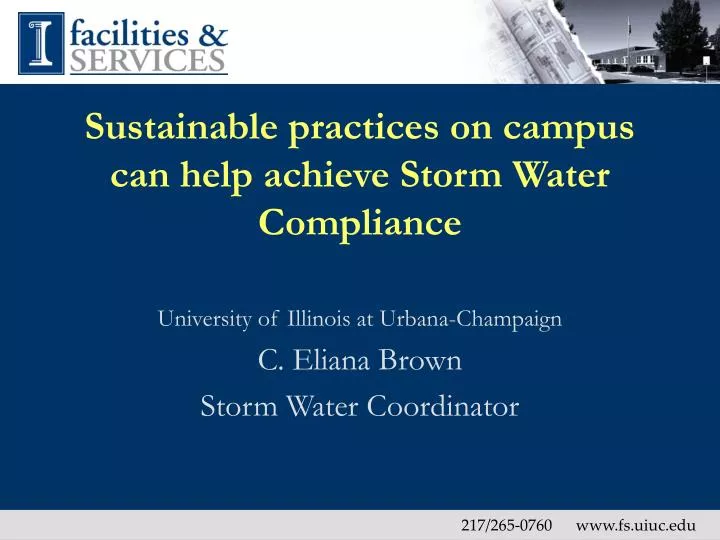 sustainable practices on campus can help achieve storm water compliance