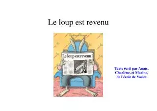 le loup est revenu