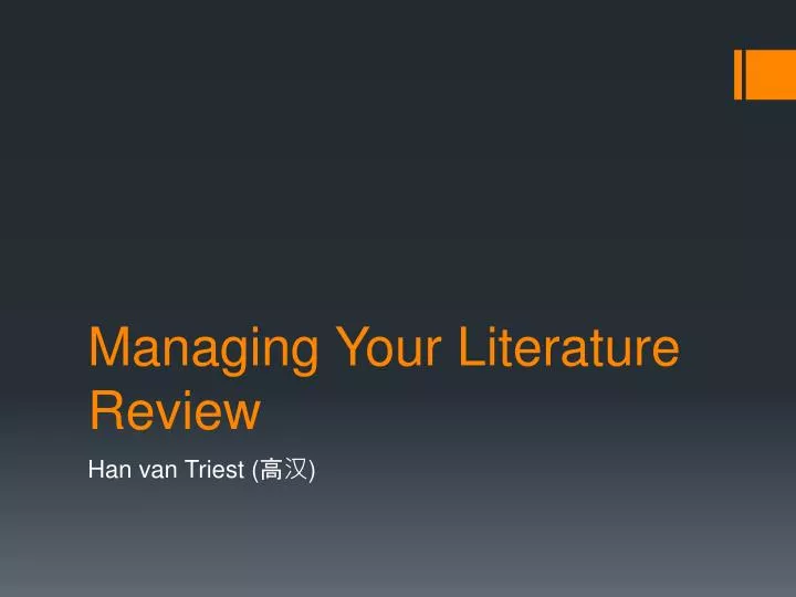 managing your literature review