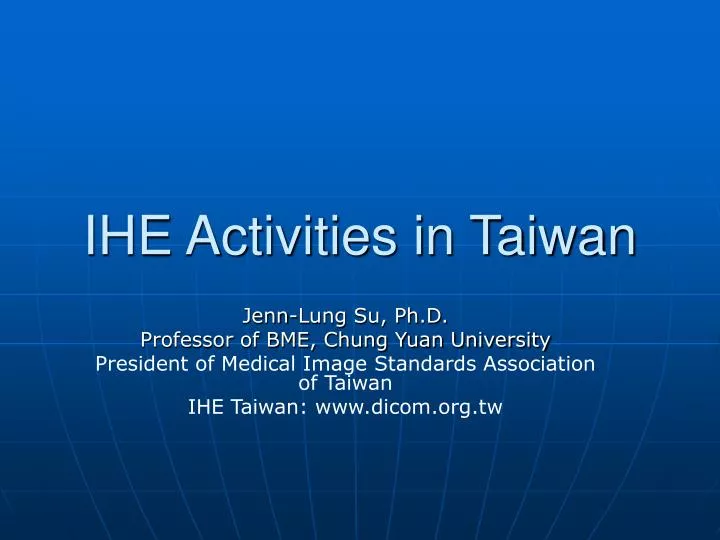 ihe activities in taiwan