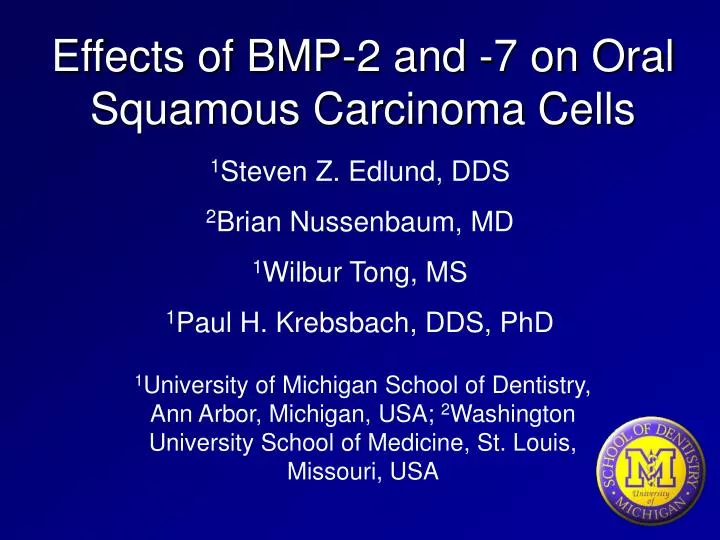 effects of bmp 2 and 7 on oral squamous carcinoma cells