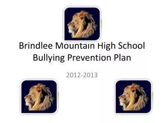 Brindlee Mountain High School Bullying Prevention Plan