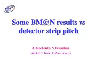 Some BM@N results vs detector strip pitch