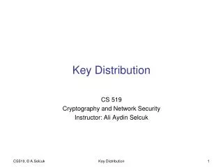 Key Distribution