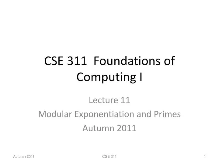 cse 311 foundations of computing i