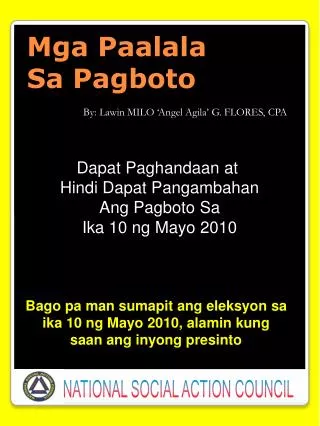 mga paalala sa pagboto