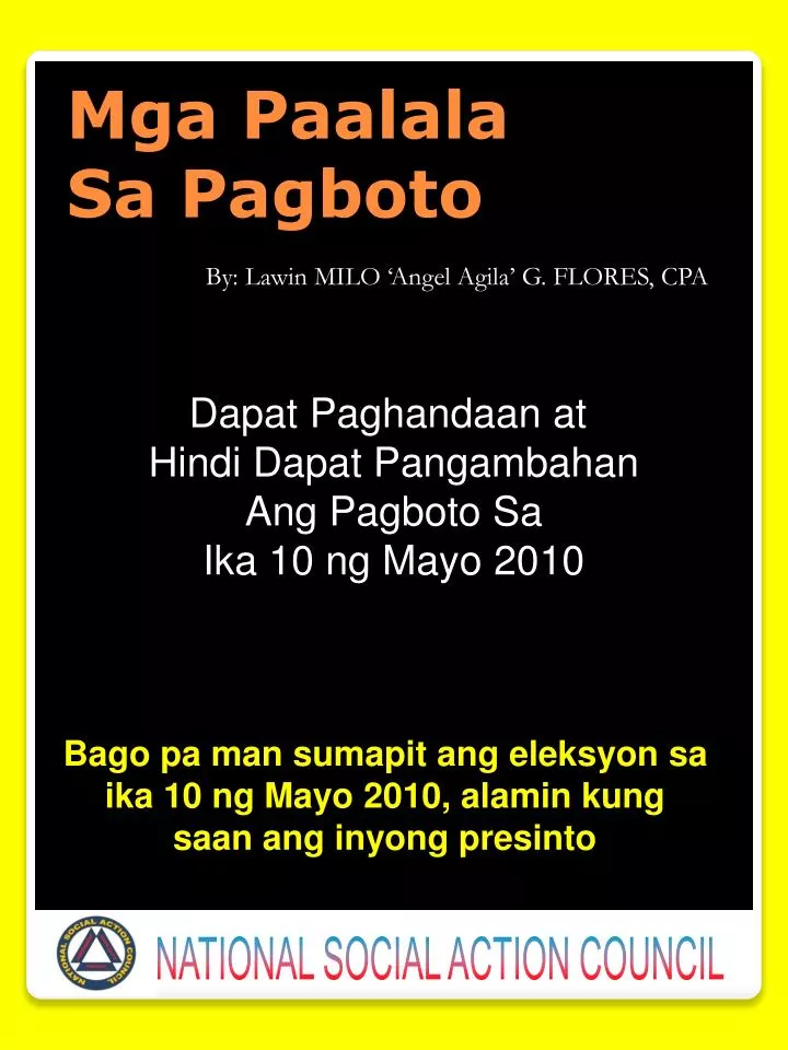 mga paalala sa pagboto