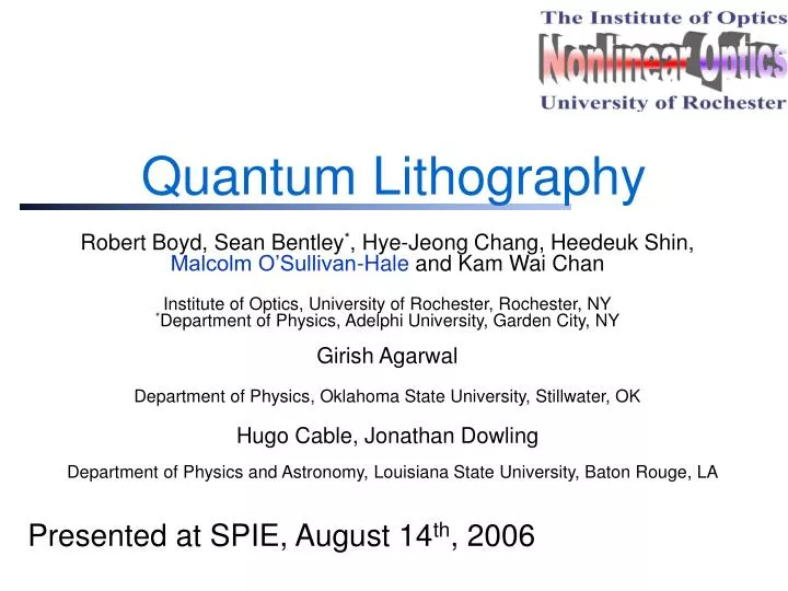 quantum lithography