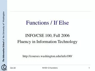 Functions / If Else