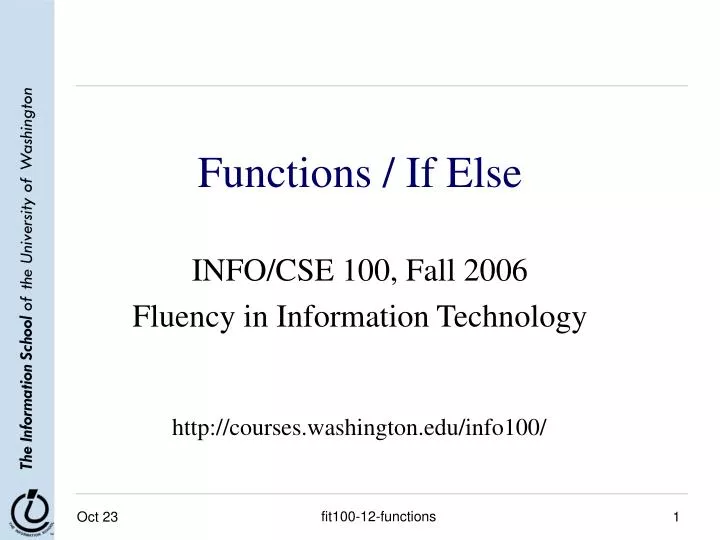 functions if else