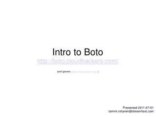Intro to Boto boto.cloudhackers/