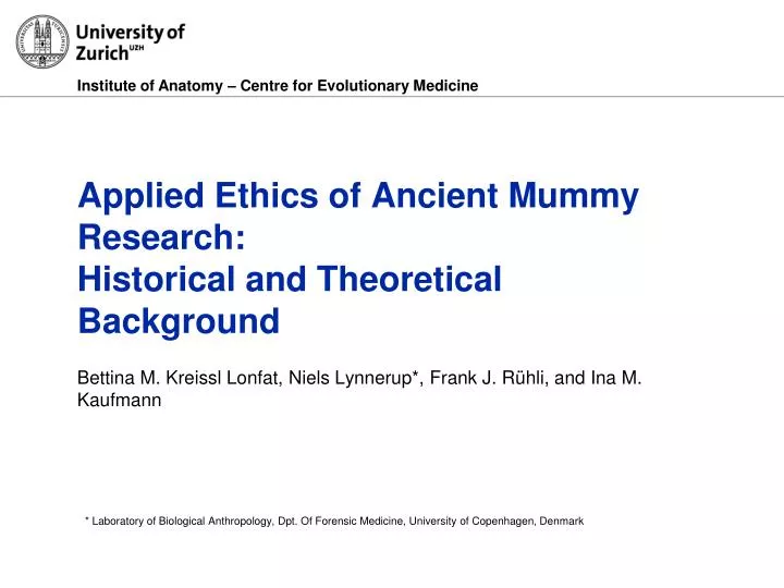 applied ethics of ancient mummy research historical and theoretical background
