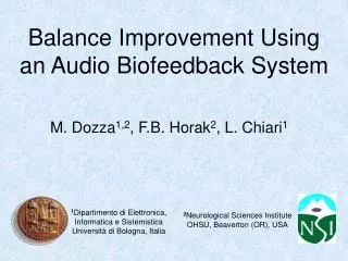 Balance Improvement Using an Audio Biofeedback System