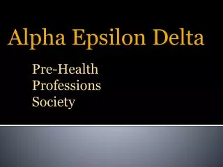 Alpha Epsilon Delta
