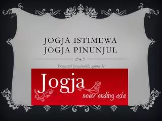 JOGJA ISTIMEWA JOGJA PINUNJUL