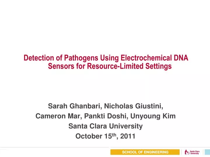 detection of pathogens using electrochemical dna sensors for resource limited settings