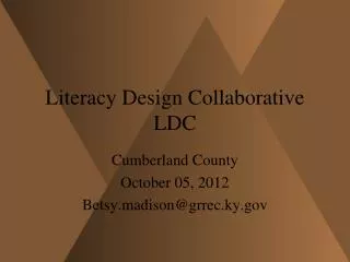 Literacy Design Collaborative LDC