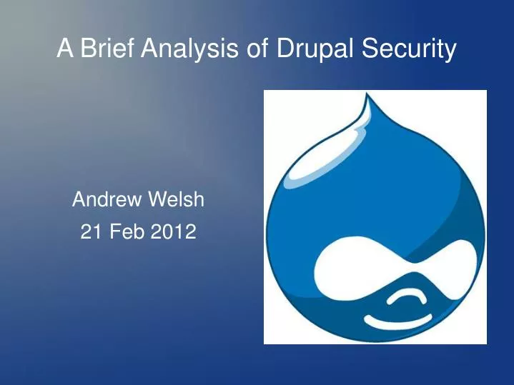 a brief analysis of drupal security