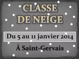 classe de neige