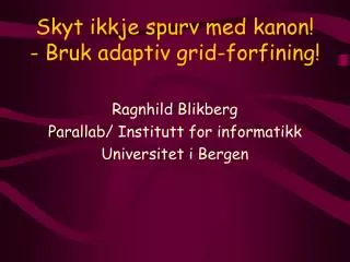 skyt ikkje spurv med kanon bruk adaptiv grid forfining