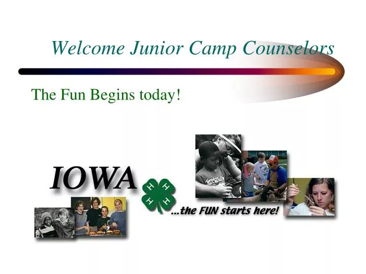 welcome junior camp counselors