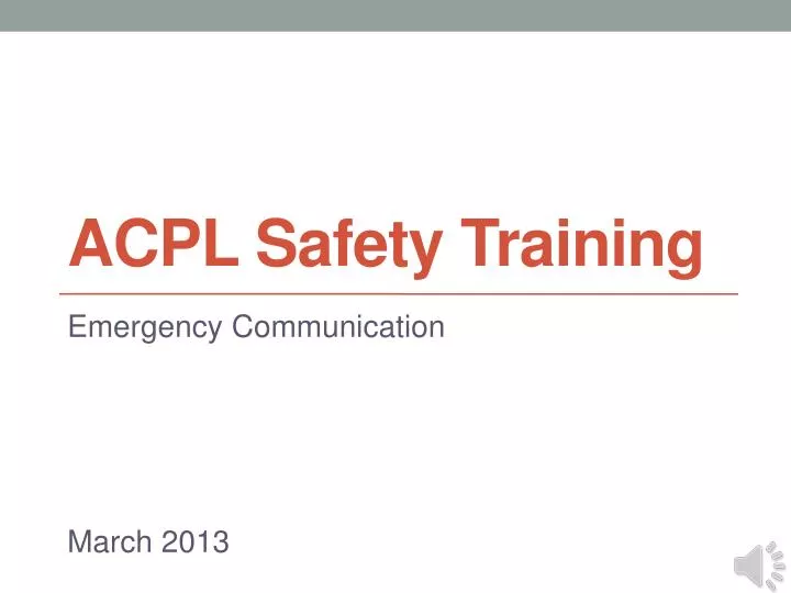 acpl safety training