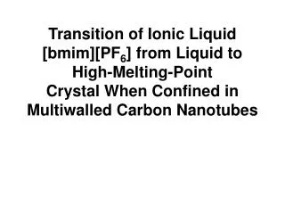Physical Properties of the Ionic Liquids