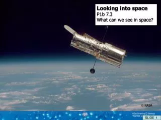 Looking into space P1b 7.3 What can we see in space?
