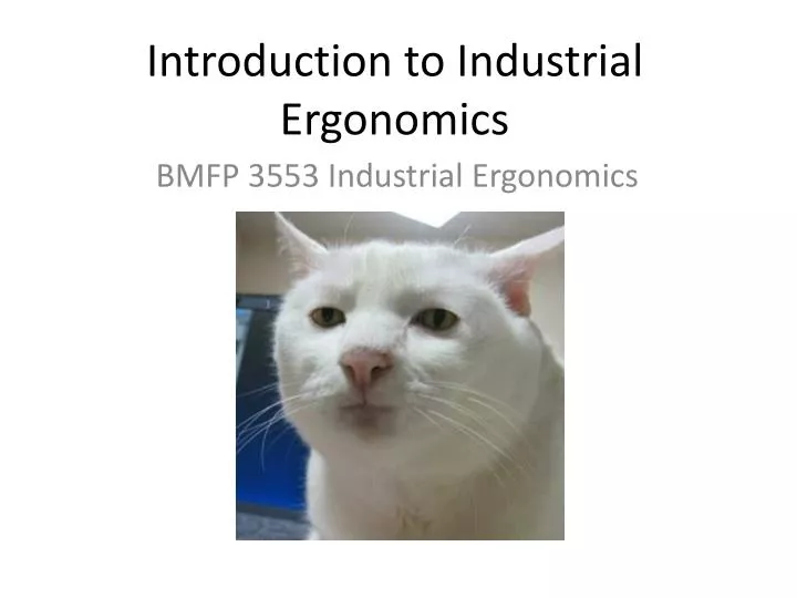 introduction to industrial ergonomics