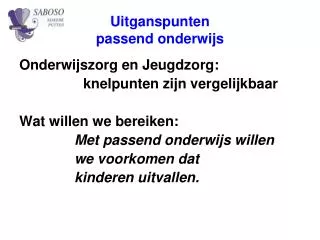 uitganspunten passend onderwijs