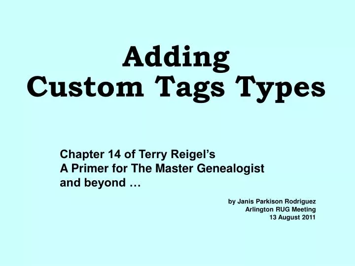 adding custom tags types