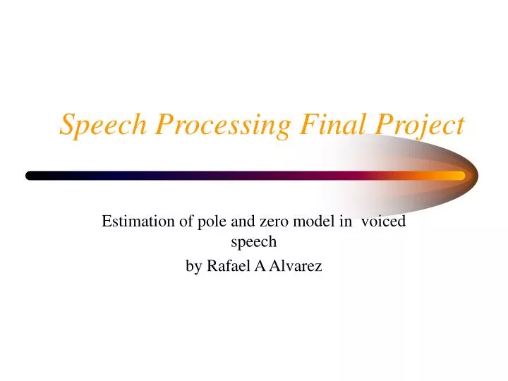 speech processing final project