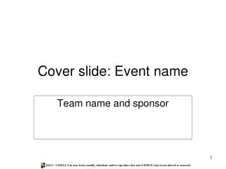 Cover slide: Event name