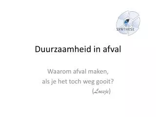 duurzaamheid in afval