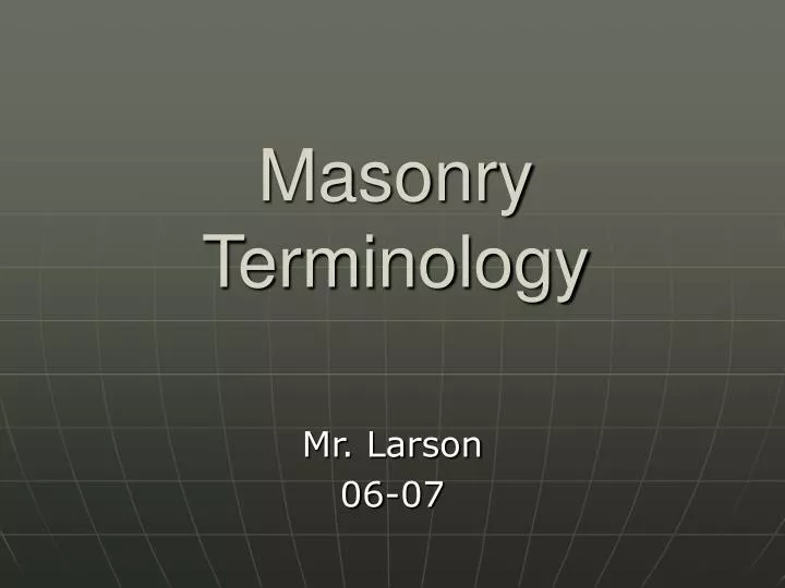 masonry terminology